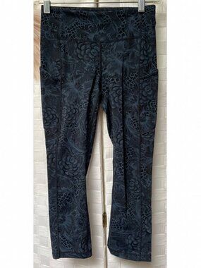 Lululemon Blue Floral Capri Crop Legging Pants Size 4